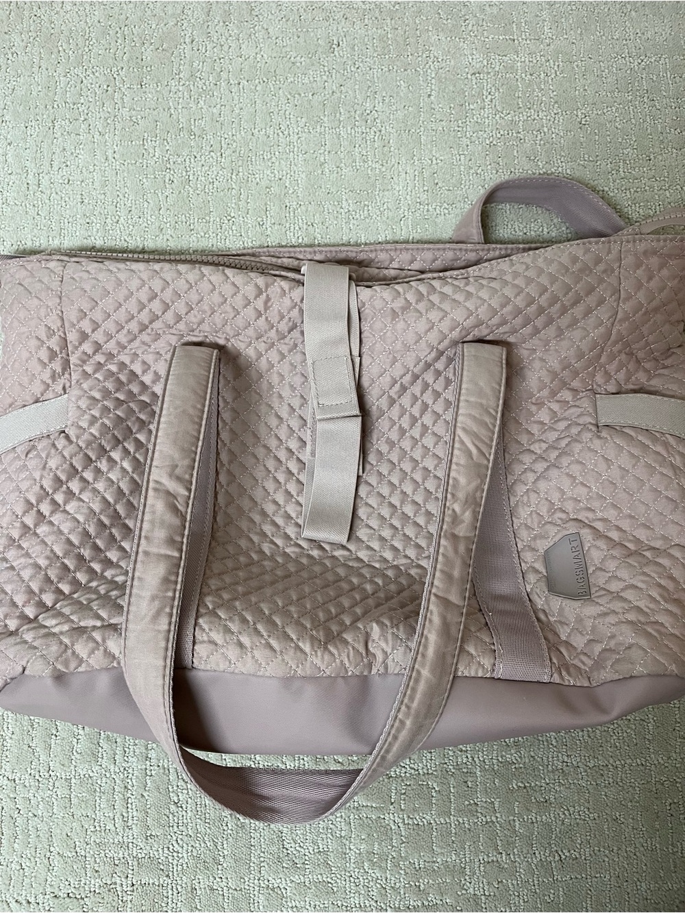 BAGSMART Quilted Tote Bag in Dusty Rose - Picture 5 of 7